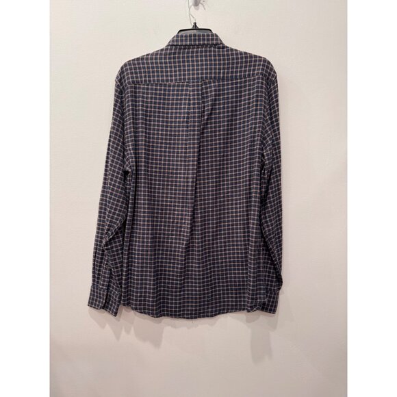 New Report Collection Men's Size L Soft Touch Flannel Blue Plaid Classic Fit - Picture 9 of 11